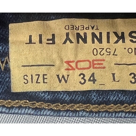 ETZO Men's Biker Moto Slim Skinny Ripped Distressed Denim Jeans 34x32 7520 - Picture 9 of 15